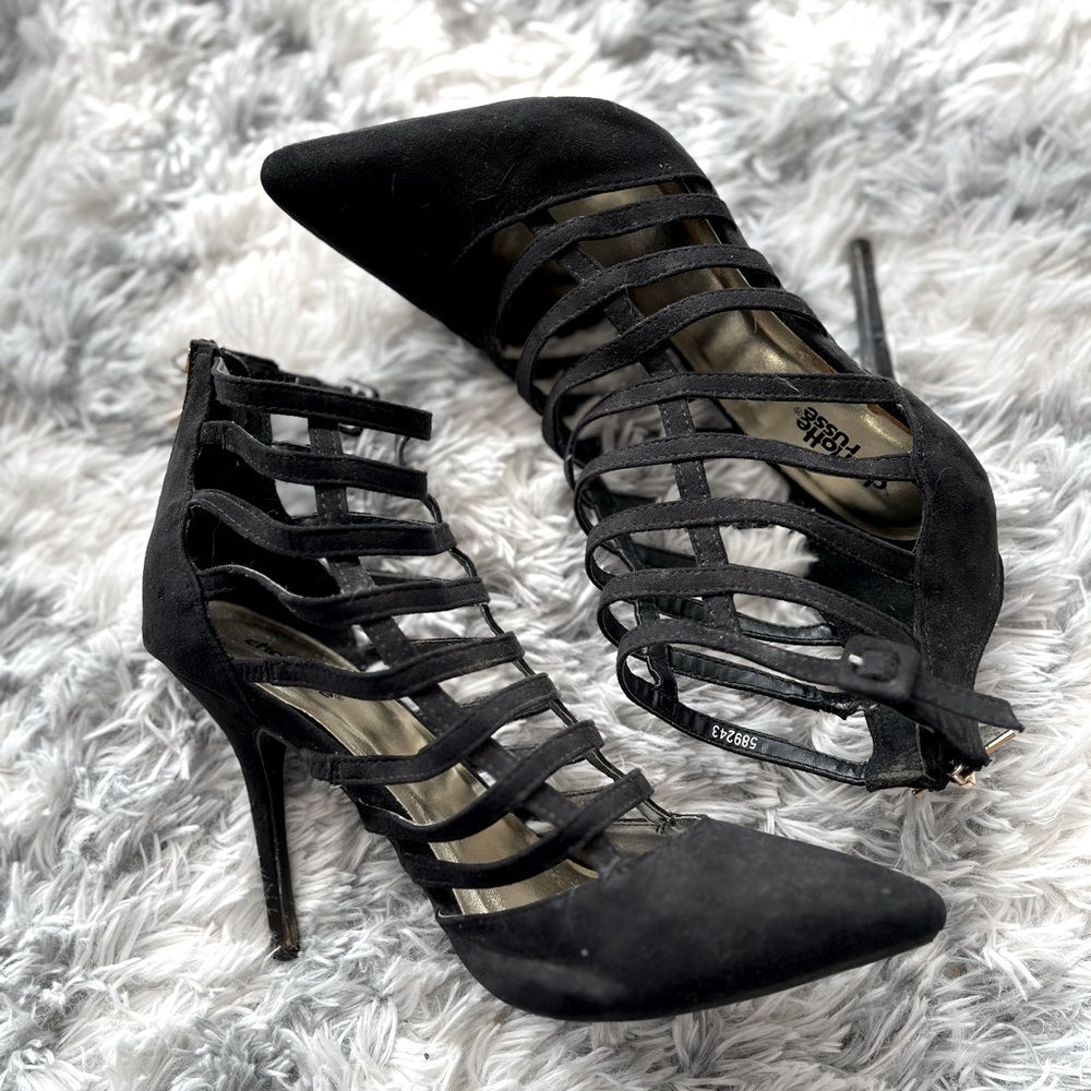 Charlotte Russe high heels, gladiator wrap design, close at ankle, size 9
